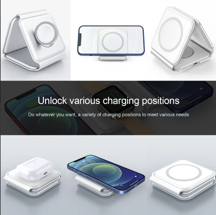 Foldable 3-in-1 Wireless Charger 15W