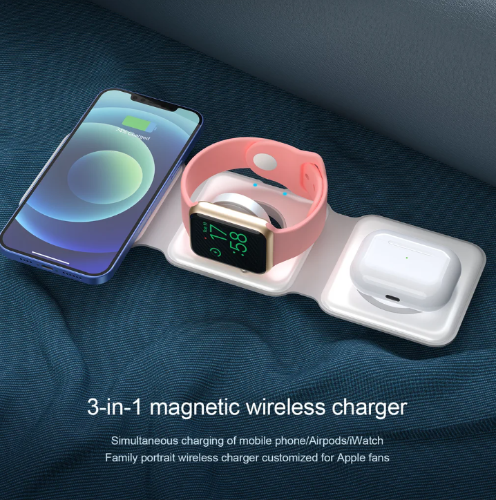 Foldable 3-in-1 Wireless Charger 15W